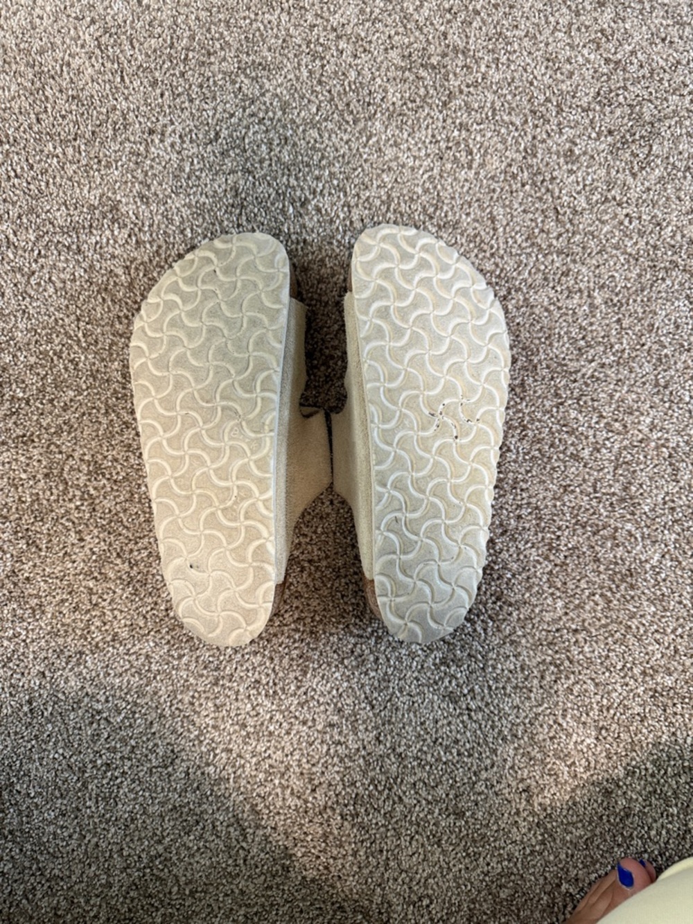 Birkenstock Arizona Beige Suede Two-Strap Sandals with Buckles - Picture 5 of 5